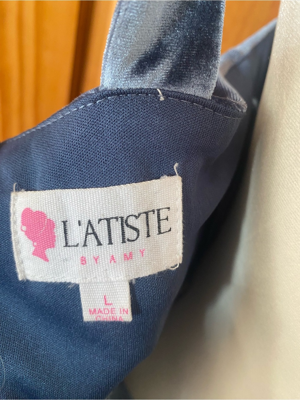 L’ATISTE Blue Velvet Corset Bodycon Dress Choker Neck Cutout Size L - Picture 10 of 14